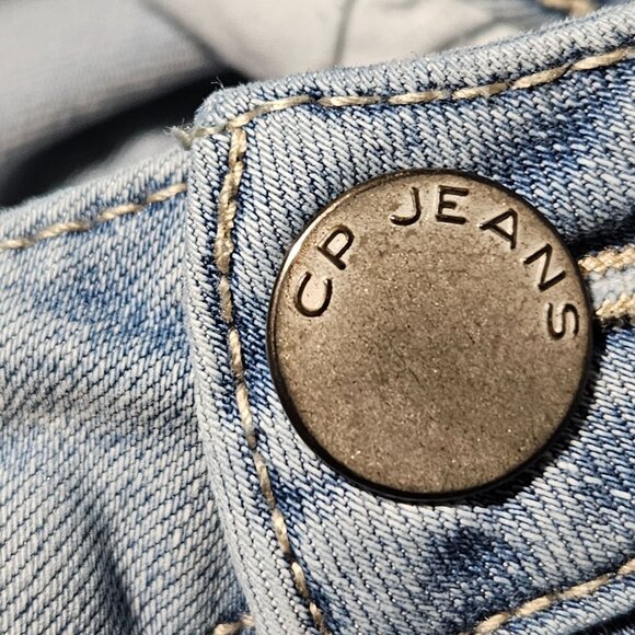 CP Jeans Womens Size 5 Straight Leg Low Rise Light Wash Denim Embroidered Floral - Picture 8 of 9